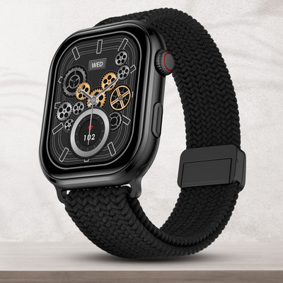 Fire-Boltt Brillia Pro 51.3mm (2.02) Largest AMOLED Display, Bluetooth Calling,Premium Look Smartwatch(Black Wave Strap, Free Size)