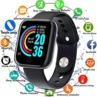 GUGGU PZN_111C_ID116 Smart band compatiable with all Smartphones Smartwatch(Black Strap, Free Size)