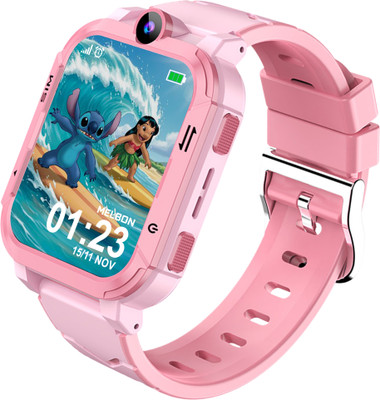 Melbon SafeGuard 4G/5G Smartwatch: GPS Locator, Two-Way Calling, and kidswatch Smartwatch(pink Strap, Free Size)