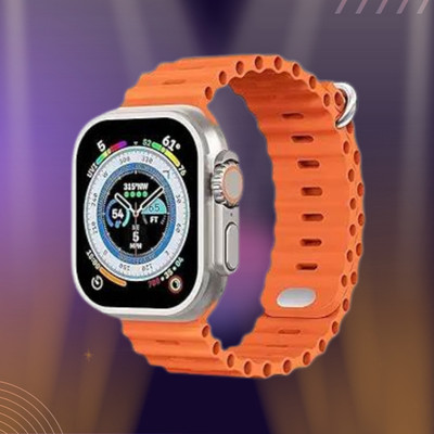 ZETTTECH T800 Ultra Smartwatch Adjustable Screen Brightness for Any Situation Smartwatch(Orange Strap, Free Size)