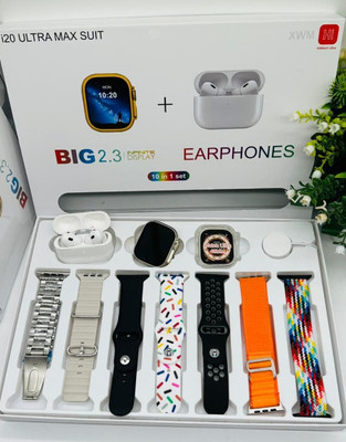 PunnkFunnk I20 AMAZING BOOM COMBO Touch Watch Golden with 6 Strap Extra and 1 TWS Smartwatch(Orange Strap, Free Size)