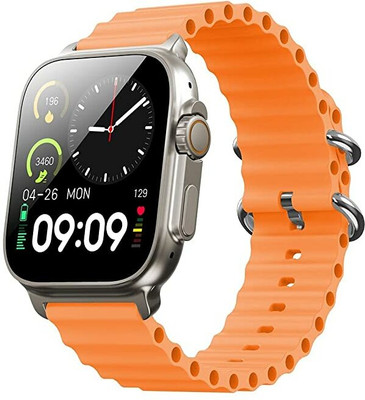 Meridian handicrafts T800 Ultra Smart Watch Wireless Charging 1.99 Infinaite Display Smartwatch(Orange Strap, free)