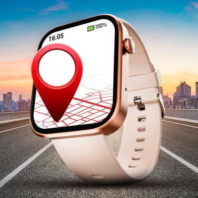 boAt Storm Call 3 w/ Turn by Turn Navigation,QR Code Tray, 1.83' Display & BT Calling Smartwatch(Cherry Blossom Strap, Free Size)