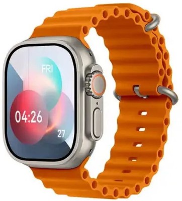 Dicto T800 Ultra Orange SmartWatch With Bluetooth Connectivity/calling Facility Hybrid Smartwatch(Orange Strap, Free)
