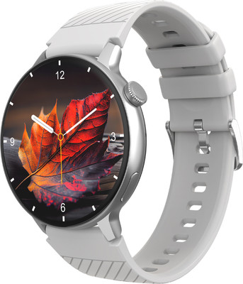 beatXP Evoke Neo 1.43'' Supe AMOLED Display, 800 Nits with BT Calling, Health Tracking Smartwatch(Ice Silver Strap, Free Size)