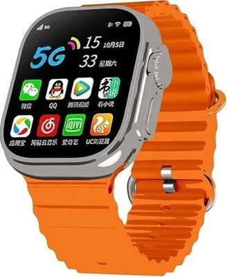VINEWORD T800 Ultra 8 Smartwatch With BT Calling & Noise Cancellation Smartwatch(Orange Strap, Free Size)