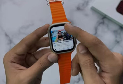Woonk T800 Ultra smart watch with WiFi GPS 4G W27 Smartwatch(Orange Strap, Free Size)