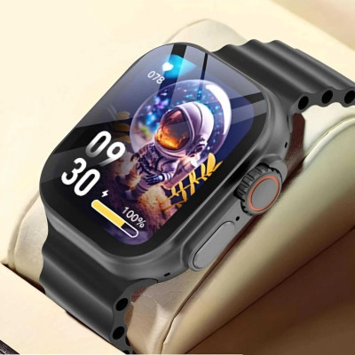 Wristkart T800 Ultra Smart Watch & Wireless Charger Smartwatch(BLACK Strap, Free Size)