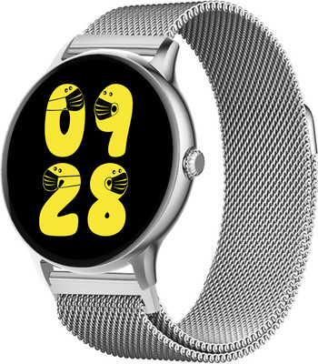 Fire-Boltt Ninja Talk 35.3mm (1.39) Round Bluetooth Calling Metal Body,120 Sports Modes Smartwatch(Silver SS Strap, 1.39)