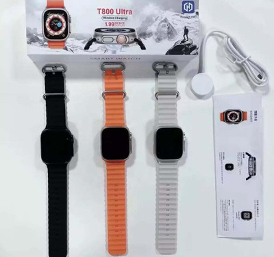 Sidra T800 ultra BT calling smartwatch compatiable with all Smart phones G96 Smartwatch(Orange Strap, Free Size)