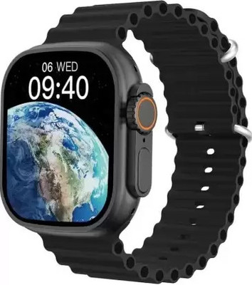 ZOROY T800 Smartwatch New Ultra 8 With BT Calling & Wireless Charging Smartwatch(Black Strap, Free Size)