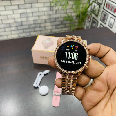 ULTRON diamond edition 2 straps super amoled display series Gen-8pro- Smartwatch(Golden, Pink Strap, Free)