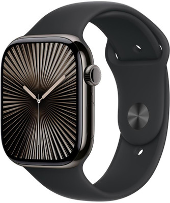 Apple Watch Series 10 GPS + Cellular 46mm Slate Titanium with Black Sport Band(Slate Strap, Free Size)
