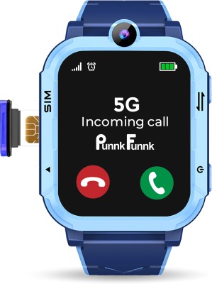 PunnkFunnk Safeguard 4G/ 5G Smart Watch for Kids - Video calling and Parental Control Smartwatch(SkyBlue Strap, Free Size)