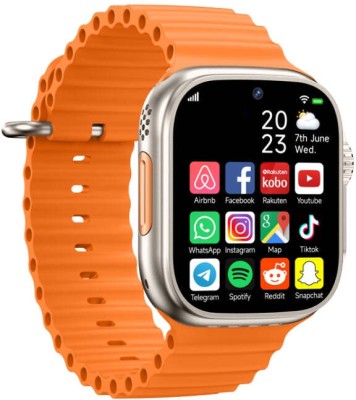 MAHAVEER TRADERS T800 Ultra Honeycomp Edition smart watch with WiFi GPS SIM card 4G S6 Smartwatch(Orange Strap, Free Size)