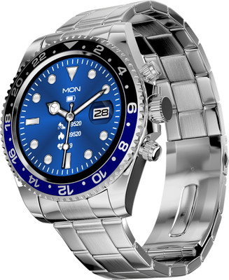 Fire-Boltt Astra Luxury Stainless Steel Smart Watch, Bluetooth Calling with 1.28 Display Smartwatch(Blue Strap, Free Size)