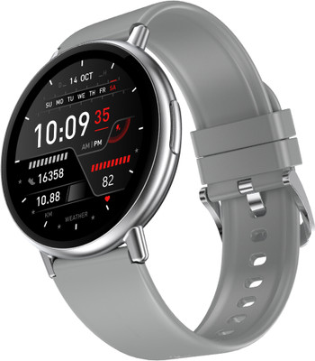 Fire-Boltt Destiny Silicon Straps, 35.3mm (1.39inch) Display, BT call, 123 sports modes Smartwatch(Silver Strap, Free Size)