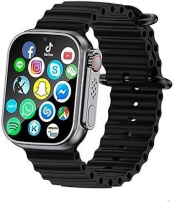 Gunjan Enterprises T10 Ultra 2.09 Infinite Display, Series 8 Smart Watch with Bluetooth Calling, Smartwatch(Black Strap, Free Size)