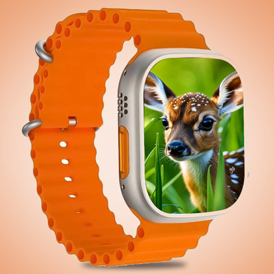 wipix T800 Ultra smart watch with WiFi GPS SIM card 4G S9 Orange Calling Smartwatch Smartwatch(ORANGE Strap, ladies smartwatch Free Size)