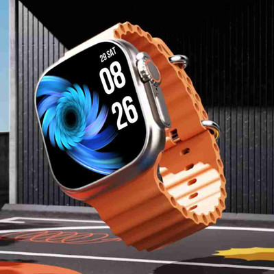 Vinayak T800 ultra Full screen Smart Watch Series 8 For Men & Women 5G Network Smartwatch(ORANGE Strap, FREE SIZE)