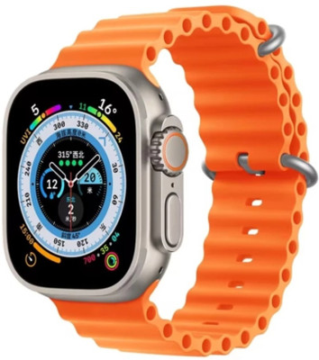 Techio T800 smart watch ultra Smartwatch(Orange Strap, free)