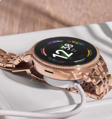A R TRADERS Smartwatch_Gen-9_Rose Gold Diamond Strap HD Display 2 Straps BT Calling Smartwatch(Golden Strap, Free size)