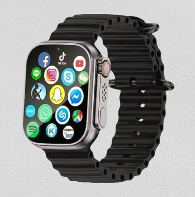 RLS T800 Android Smart Watch2 Men 4G Network BT Call GPS T800 Ultra Smartwatch(Black Strap, Free Size)