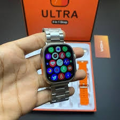 Khushi Traders 7 strap ultra series Watch and earbuds combo I20 Smartwatch(Black Strap, Free Size)