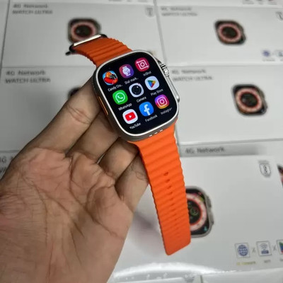 Ghostcreation T800 Ultra BT Calling Watch- Fitpro App - Games, Music AI Voice Ast. with SI-RI Smartwatch(ORANGE Strap, Free Size)