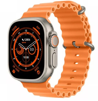 Kartmaq T800 ultra BT calling smartwatch compatiable with all Smart phones G232 Smartwatch(Orange Strap, Free Size)