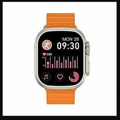 SGG S8 Ultra Series Smart Watch Body Temperature Monitor, Bluetooth Call Smartwatch(Orange Strap, Free)