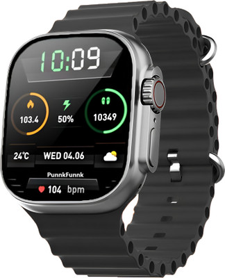 PunnkFunnk T800 ultra Series smart watch with AI assistant, bluetooth calling and fitness Smartwatch(Black Strap, 1.99 Inch Large Sunlight Proof Display)
