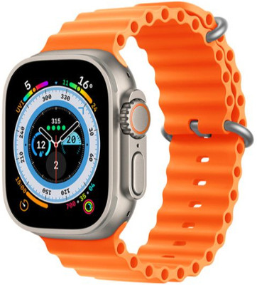 Mid Light T800 SERIES 8 BLUETOOTH CALLING SMARTWATCH HEART MONITOR UNISEX M19 Smartwatch(Orange Strap, Free Size)
