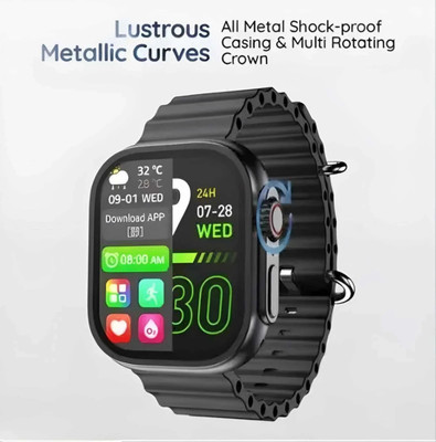 Wristkart T800 Ultra Smart Watch & fitness watch for men & women Smartwatch(BLACK Strap, Free Size)