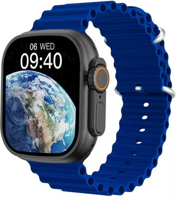 HRYFiNE BT3.0 S8 Max HD Display|HR,SpO2,Sports Modes,Sleep Monitor,AI Voice,Android4.4 Smartwatch(Navy Blue Strap, Reguler)
