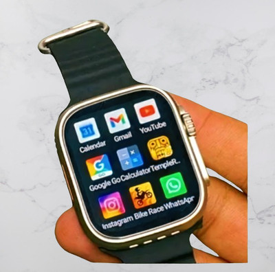 BEST BOOST Android Smart Watch Men 4G Network BT Call Sim Card T800 Ultra T42 Smartwatch(Black Strap, Free Size)
