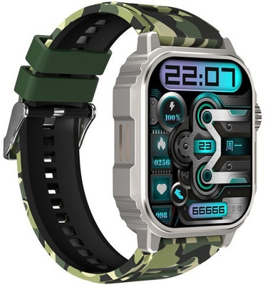 Smart Fitness Outdoor Rugged Soldier Waterproof Android/IOS Running Sports Fitness Smartwatch Smartwatch(olive green Strap, Free)