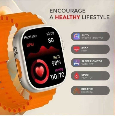 Hanuman Enterprise T800 Ultra Smart Watch Series 8 ORANGE:-22 Smartwatch(ORANGE Strap, FREESIZE)