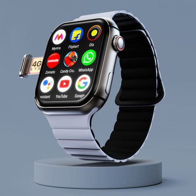 Fire-Boltt Dream WristPhone - 4G SIM/LTE/WiFi, Android OS, Play store unlimited apps, GPS Smartwatch(Sky Sizzle Strap, Free Size)