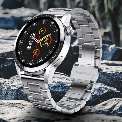 Fire-Boltt Ultimate 35.3mm (1.39) Stainless Steel Luxury Bluetooth Calling, 120+ Sports Smartwatch(Silver Strap, Free Size)