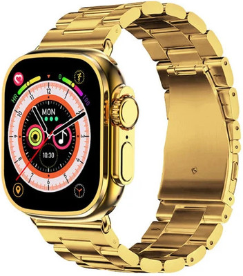 VDTECH S9 Ultra Touch Watch BT Calling IP67 Waterproof NO Color Fade Strap Music Play Smartwatch(Gold Strap, Free Size)