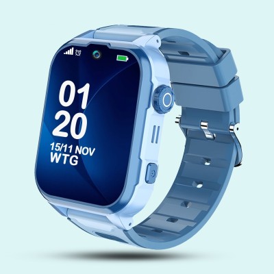 WTG Safeguard AMOLED Display, 5G/4G Sim Calling, Selfi Camera with GPS Tracking Smartwatch(Ocean Blue Strap, Free Size)