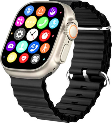 TECHIO T800 Ultra Series 8 Smart Watch With AI assi Rectangle Smartwatch(Black Strap, FREE)