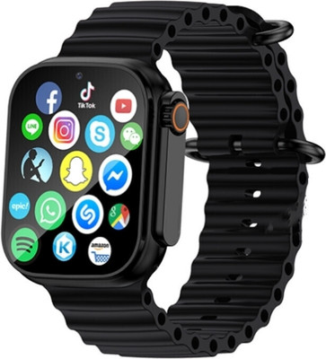Wristkart T800 Ultra Edition smart watch with WiFi GPS S8 4G Wireless Charger Smartwatch(Black Strap, Free Size)