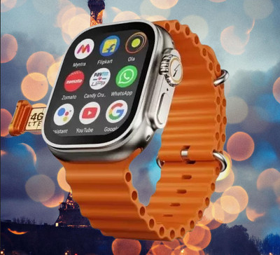 GETECH T800 Ultra orange Smart Watch Display, Bluetooth Calling HD Smart Smartwatch(Orange Strap, Free Size)