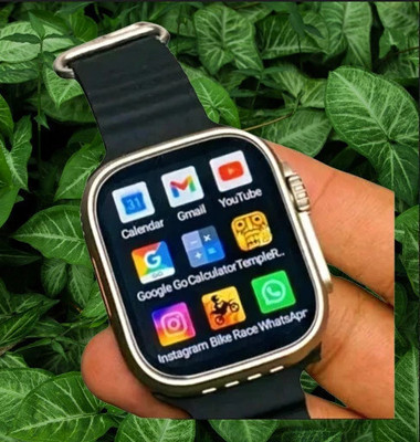 Jhs T800 ultra Full screen Smart Watch Series 8 For Men & Women 5G Network Sim Card Smartwatch(Black Strap, Free Size)