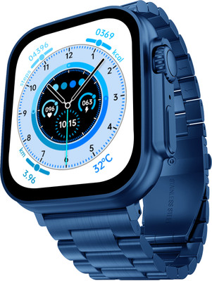 Fire-Boltt Gladiator 49.7mm Display, Stainless Steel, Bluetooth Call, 123 sports modes Smartwatch(Blue C Strap, Free Size)