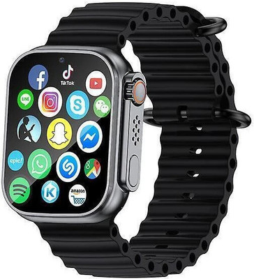 VISHAL T800 Ultra Smart Watch & Wireless Charger Smartwatch(Black Strap, Free Size)