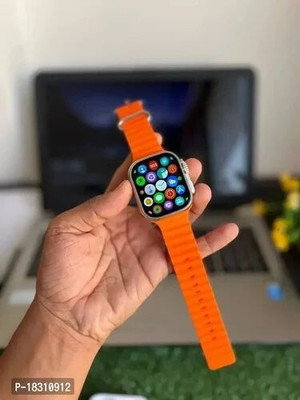 Kartmaq T800 Ultra NIKHILX Bluetooth Calling Touch smart watch with Many Features Smartwatch(Orange Strap, Free Size)