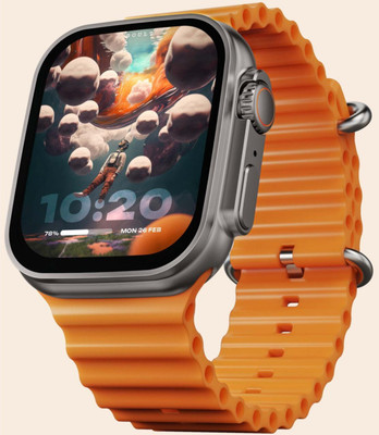 RKLS ultra T900 Smartwatch(Orange Strap, free)